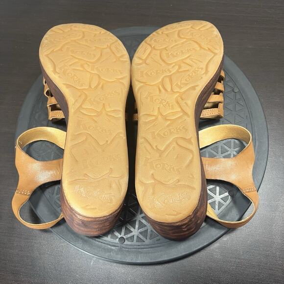 Korks Women's Size 9M Brown Woven Marley Platform Wedge Heel Adjustable Sandals - Picture 7 of 8